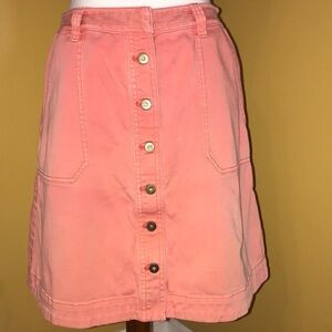 Pilcro and the letterpress red denim skirt